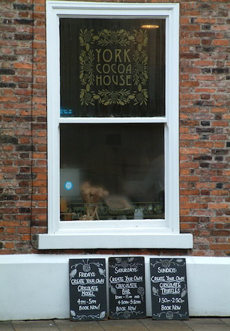 Blackboards outside York Cocoa House