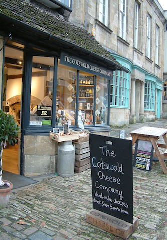 Signage outside The Cotswold Cheese Company Burford