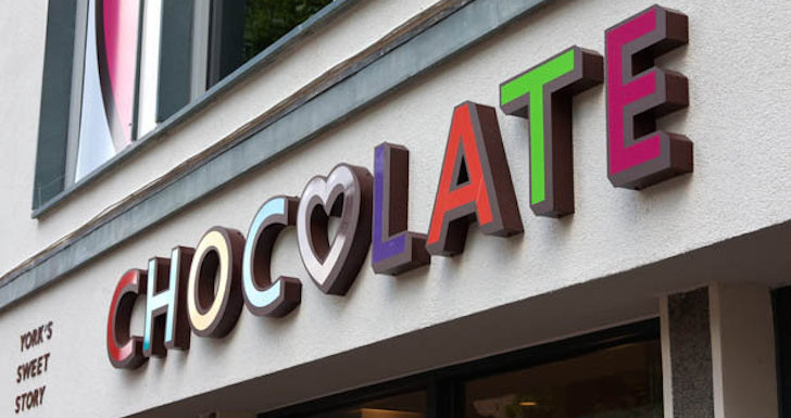 Signage outside York's Chocolate Story