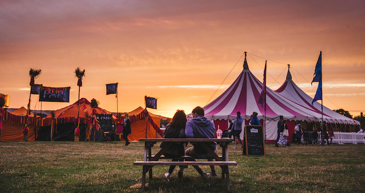 Festival Tents at Sunset