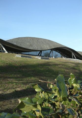 The undulating roof of the Visitor's Centre at the Savill Garden in Windsor Great park