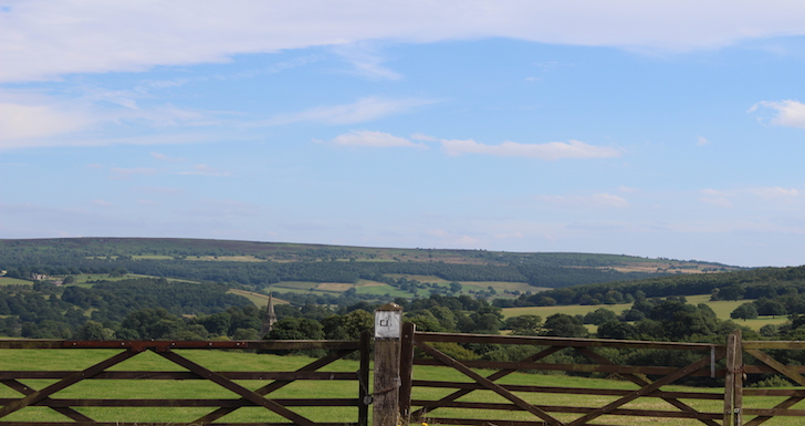 Countryside views from the cafe terrace at the Chatsworth Farm shop