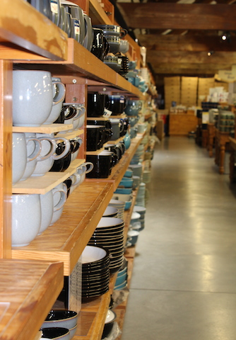 Denby Stoneware Pottery on display in the Denby Factory outlet