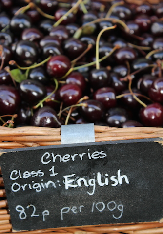 English Cherries for sale at Chatsworth Farm Shop 