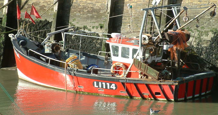Fishing boats in Whitstable Harbour Kent
