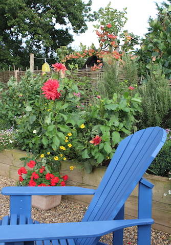 Blue garden seat