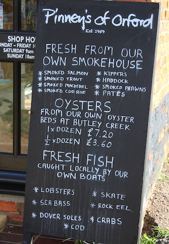 Pinneys Orford Fresh Seafood Signage