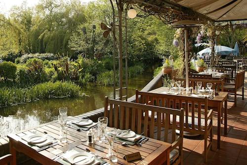 Outdoor terrace Gordleton Mill Lymington Hampshire