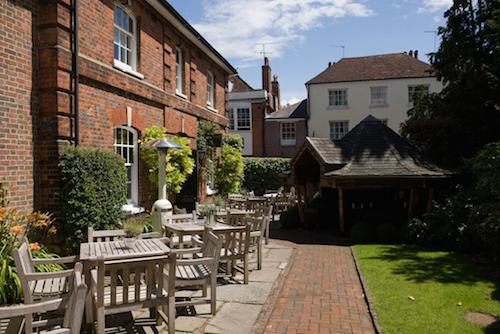 Outdoor terrace at the Hotel du Vin Winchester