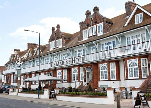 Handsome frontage of the Marine Hotel in Whitstable owned by Shepherd Neame Brewery