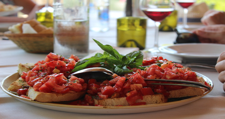 Tomato bruchetta La Cucina Caldesi