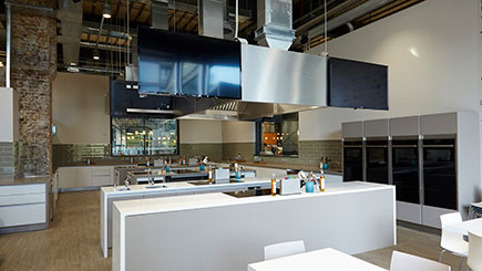 The kitchen at Waitrose Cookery School King's Cross London