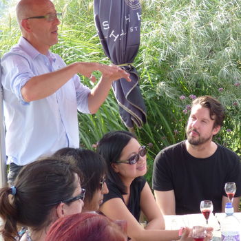 Group on an English wine and cheese tour
