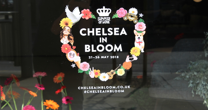 Chelsea in Bloom logo on shop window