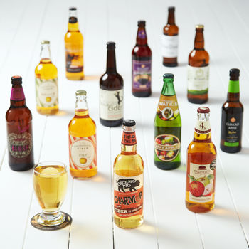 Twelve bottles of British cider