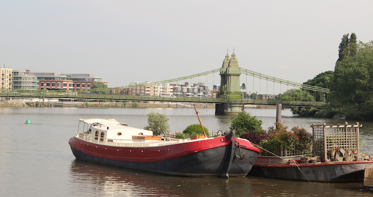 Hammersmith bridge and the River Thames Chiswick London