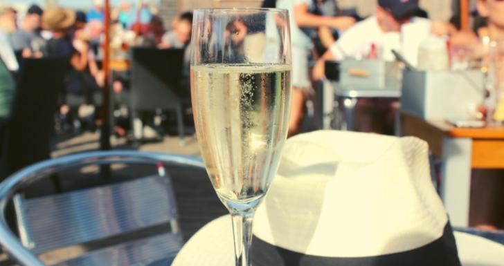Glass of English Sparkling Wine Whitstable Kent