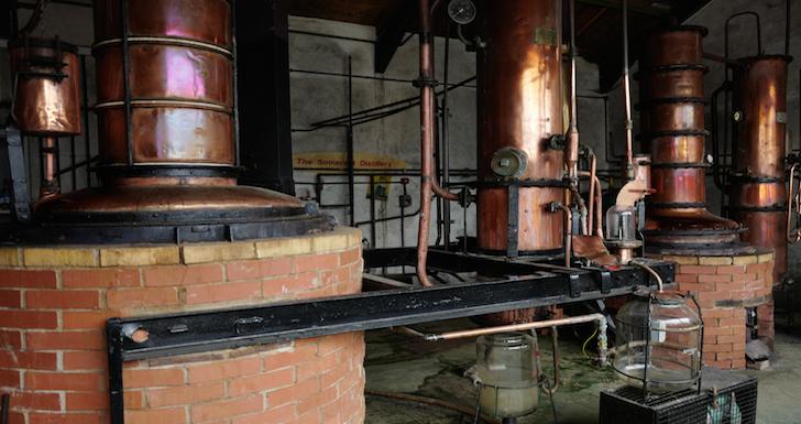 Copper Stills at the Somerset Distillery Burrow Hill Farm