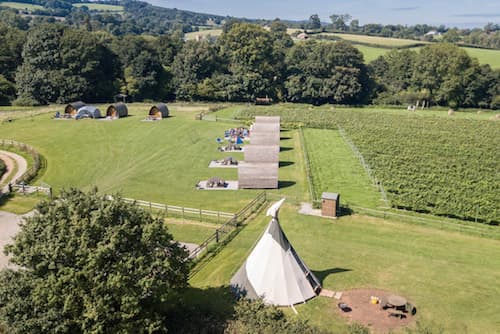 Glamping at Secret Valley Vineyard Somerset UK